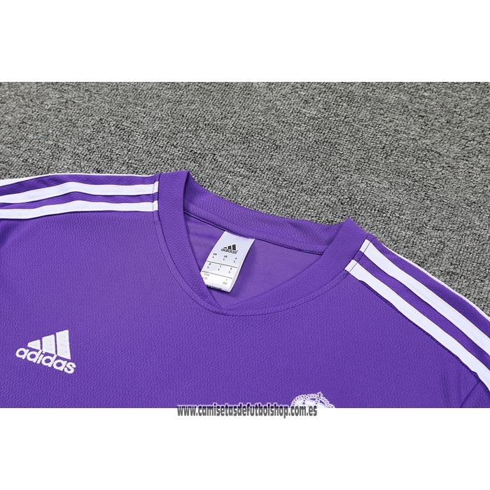 Chandal del Real Madrid 22-23 Manga Corta Purpura - Pantalon Corto